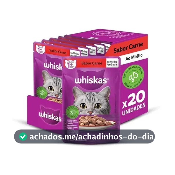 Whiskas Sachê 85g – 16 Unid +4 Grátis Leve 20