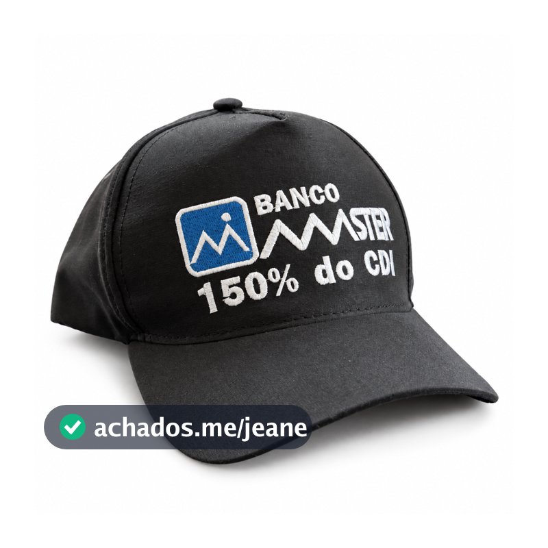 Boné Banco Master 150% Do Cdi Preto Branco Azul Royal