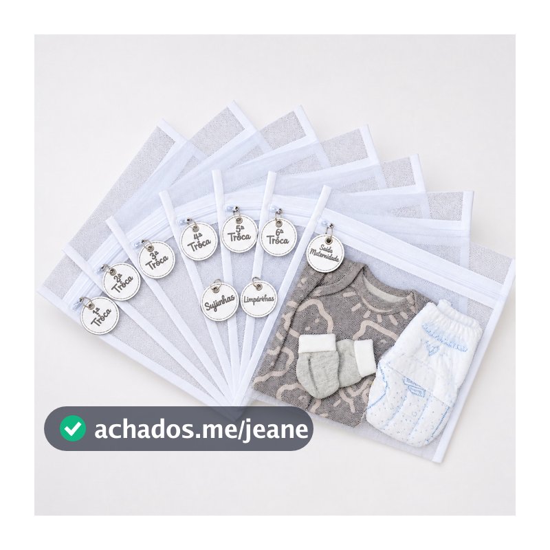 7 Saquinho Maternidade Organizador Impermeável Viagem Mala Bebê 31x31 MALA/VIAGEM/ROUPA SECA/ROUPA LIMPA