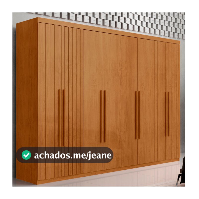 Guarda Roupa Casal Toronto MDF 8 Portas e 4 Gavetas Moderna Mobília
