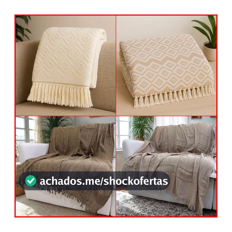 Manta para Sofá King 230x170 Entrega 24h Decorativa Premium Algodão Capa Protetora Grande Elegante