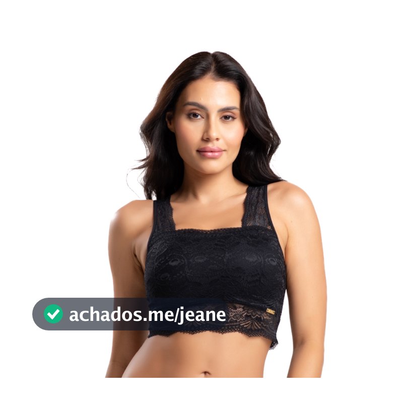 Sutiã Feminino Virginia Use Thulie Cropped em Renda Sem Bojo com Alças Fixas