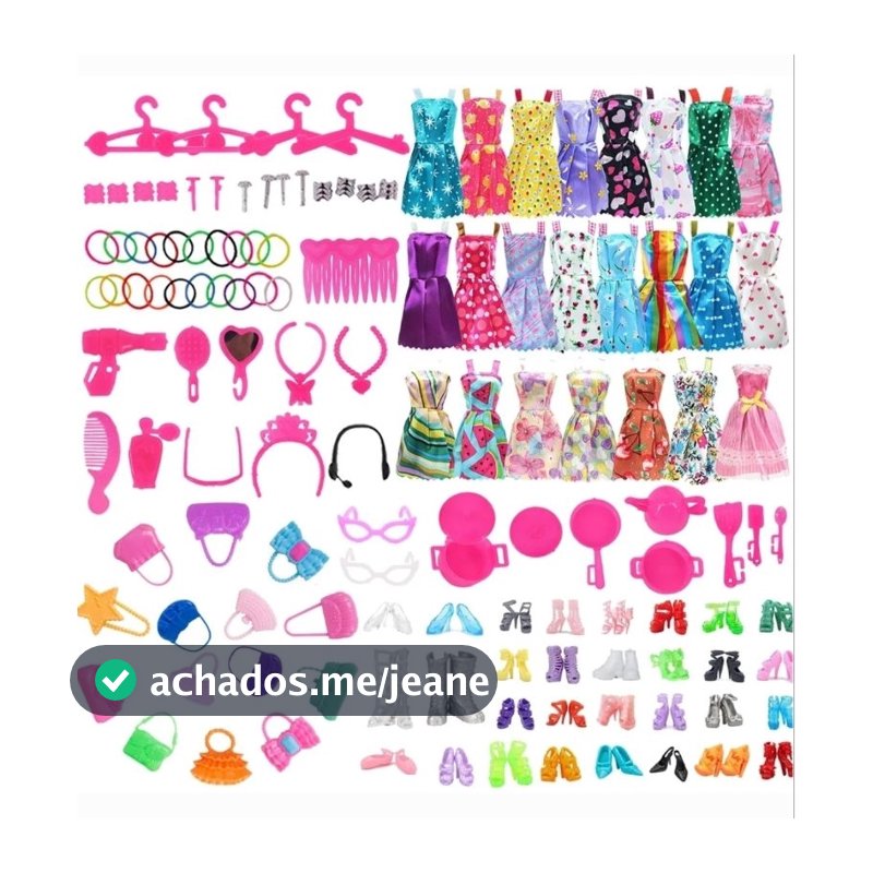 🎀Kit 68 Roupas e Acessórios bolsa óculos sapatos pente para Bonecas