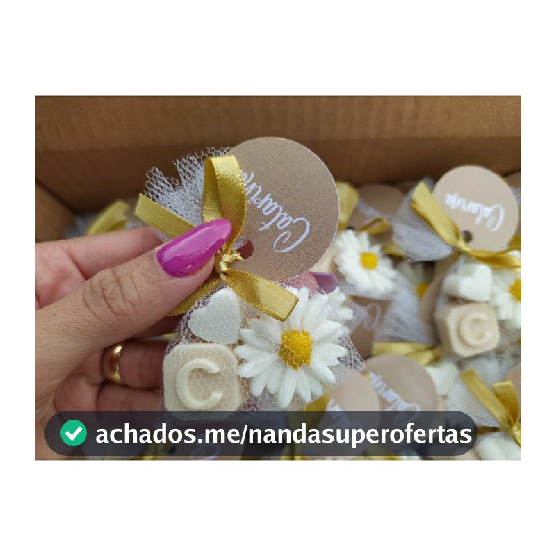 Lembrancinha Sabonete Artesanal Margarida com Letra e Coração | Personalizada | Chá de Bebê | Maternidade | Aniversário
