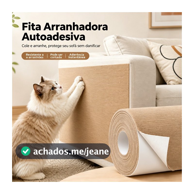Tapete Arranhador Autoadesivo Gatos Protetor Anti-Arranhões Reutilizável Cortável Sofá Móveis Resistente Sem Resíduos