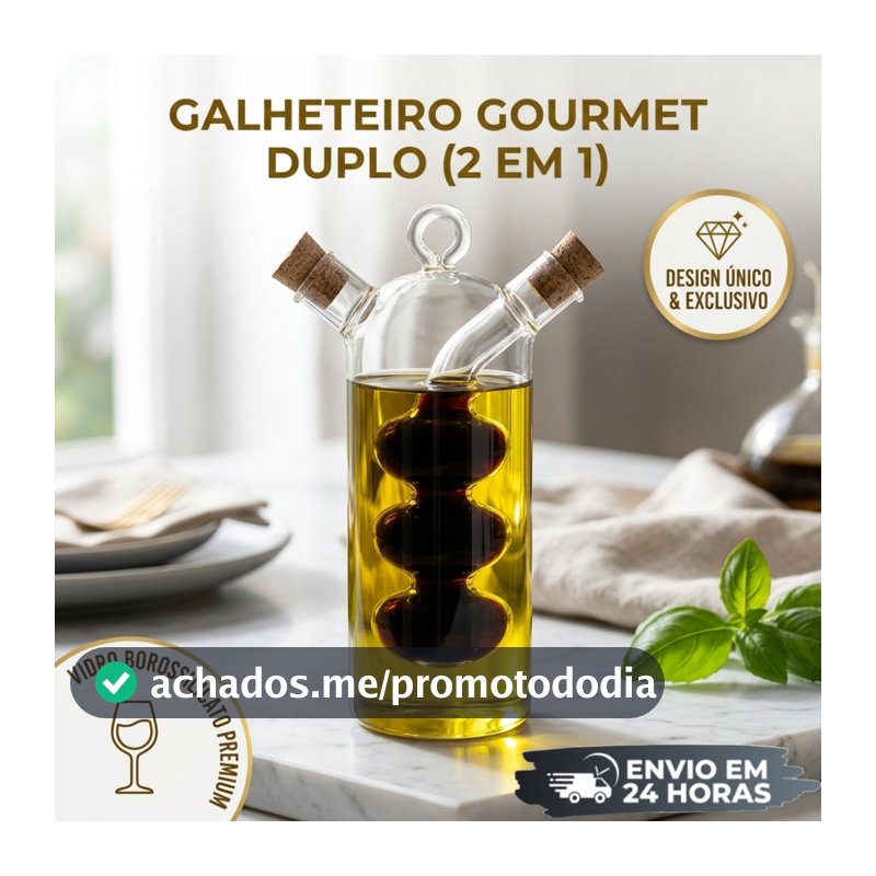 Porta Azeite e Vinagre Galheteiro 2 em 1 Vidro Borossilicato –  Design Gourmet