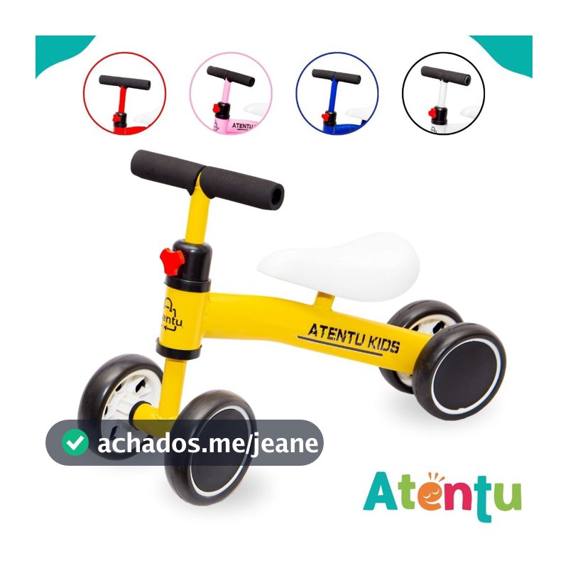 Bicicleta Infantil De Equilíbrio Sem Pedal Balanço 4 Rodas