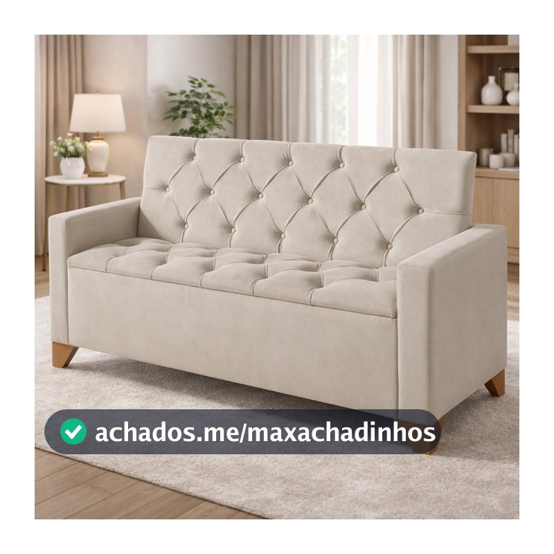Sofá Banco Divã Recamier Baú Califórnia 1,20m Moderno Luxo Recepção Quarto Confortavel Luxo