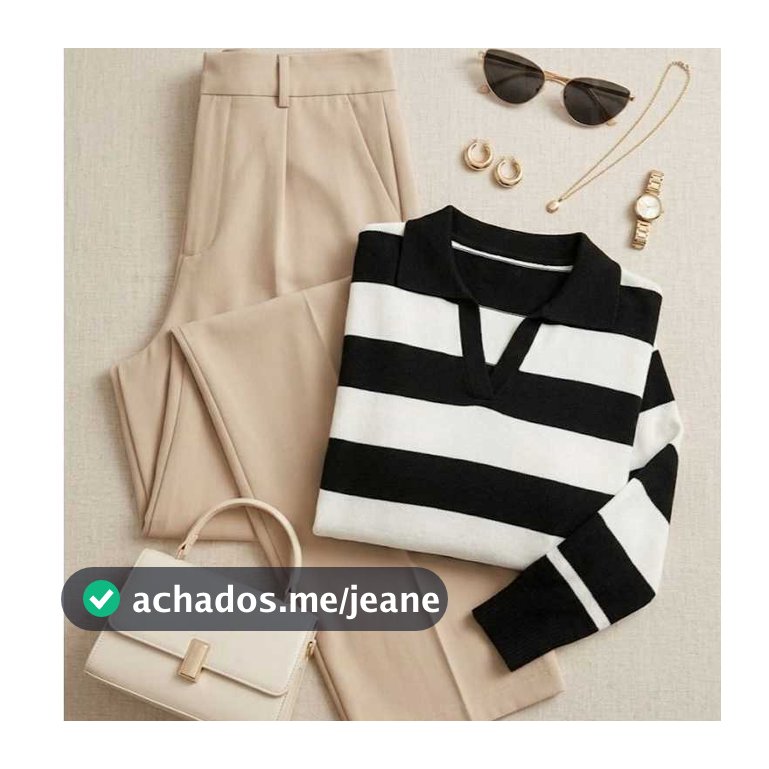 Suéter Feminino Listrado Gola Polo Tricot Blusa de Frio Casaco Premium Modal Outono Inverno Macio Casual Tendência Chiqu