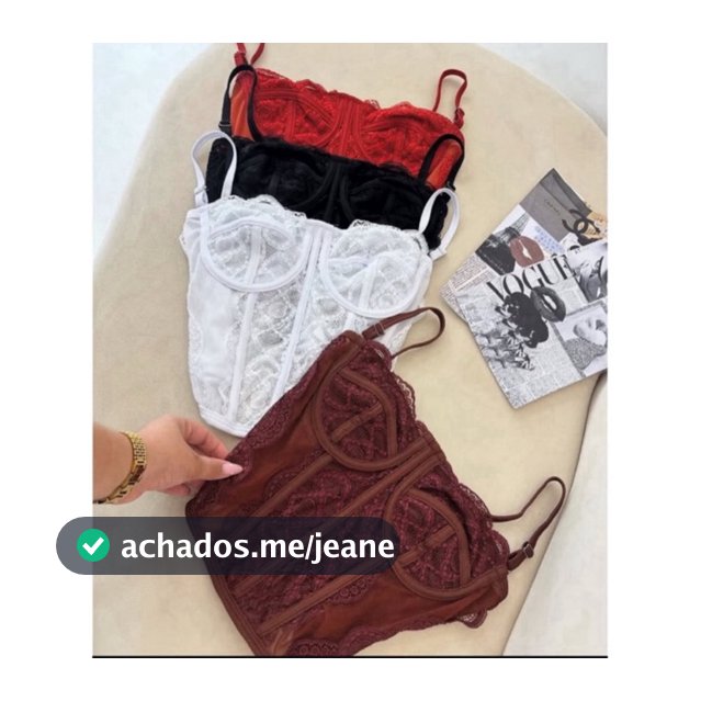Cropped Feminino Corset Renda Corselet Alça Regulagem Cropped Blusa