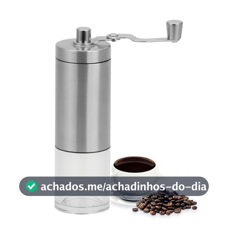 Moedor De Café Manual Em Aço Inox E Cerâmica Com Ajuste De Moagem Portátil Grãos