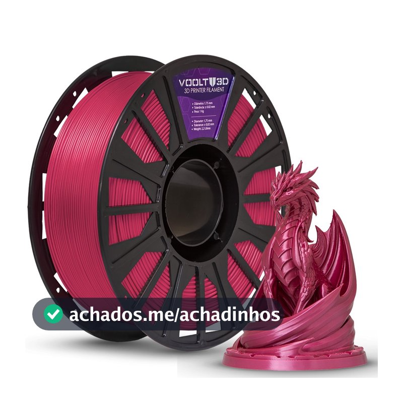 Filamento PLA Cor Vermelho Marsala Sólido Premium 1Kg 1,75mm Para Impressora 3D FDM - Voolt3D