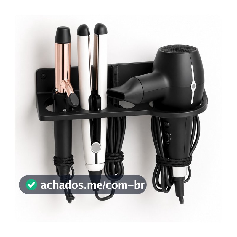 Suporte De Parede Multifuncional Chapinha Babyliss Secador De Cabelo Organizador De Salão Banheiro