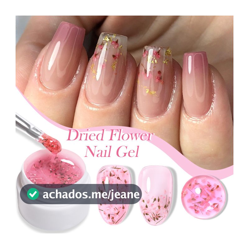 LILY'CUTE Gel De Unhas LILY'CUTE Flor Seca Polimento Pink Purple Blue Summer Nail Art Pintura UV Vernizes De LED
