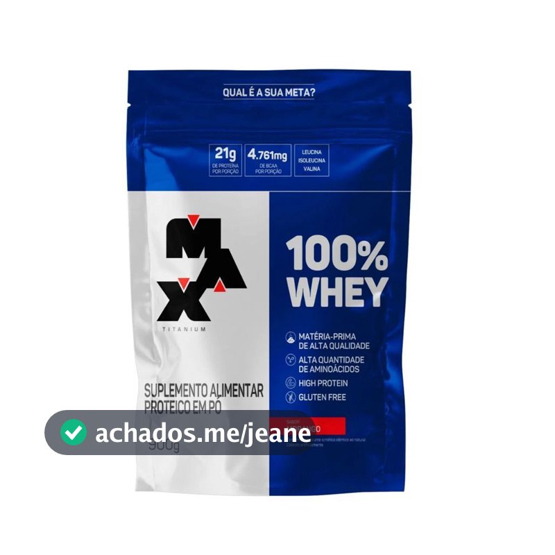 Whey Protein 100% Concentrado Max Titanium 900g Refil