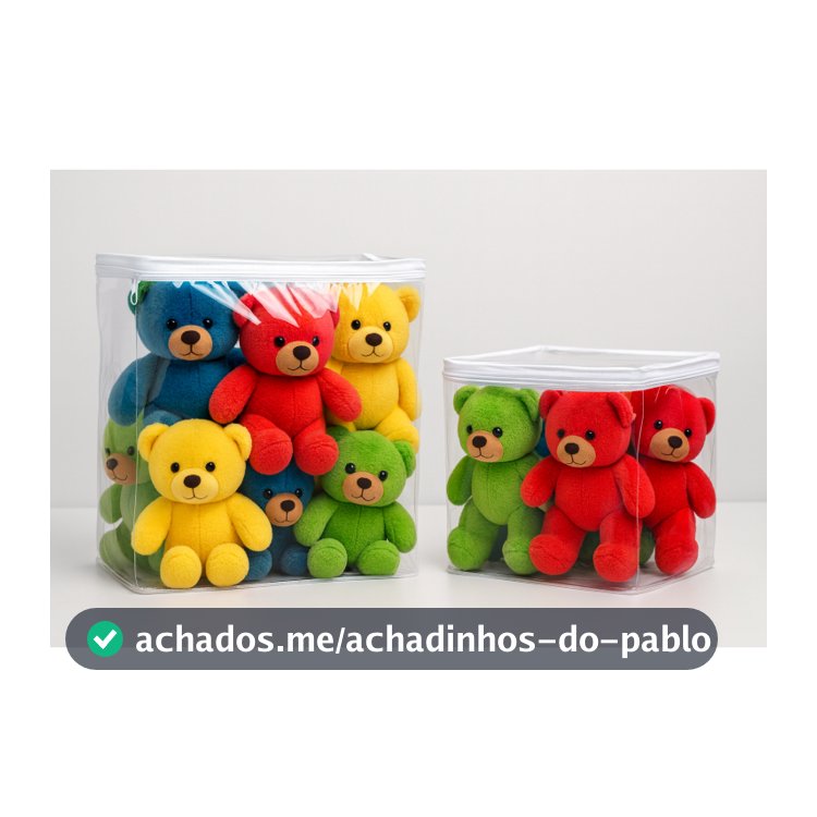 Kit 5 Saco Organizador Multiuso Brinquedo Guarda Roupa Porta Tudo Pvc e Ziper