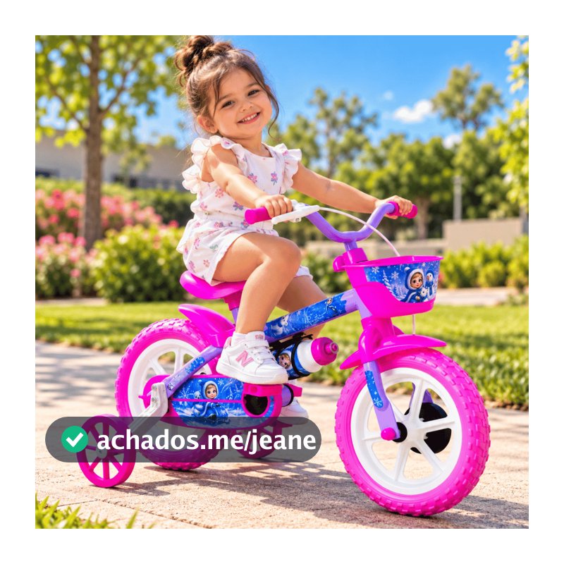 Bicicleta Infantil Aro 12 Rodinhas Cestinha Rodinha Quadro em Aço Freio Banco Regulável