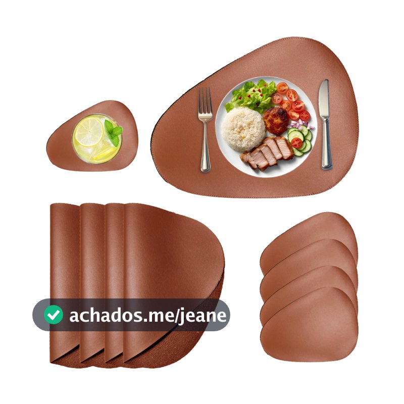 Kit Jogo Americano para Mesa Couro porta copos souplast Restaurante