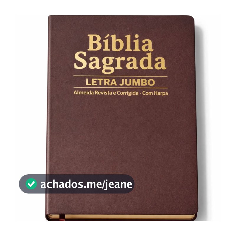 Bíblia Sagrada | Letra Jumbo | ARC com Harpa | Palavras de Jesus em Vermelho | Luxo Marrom