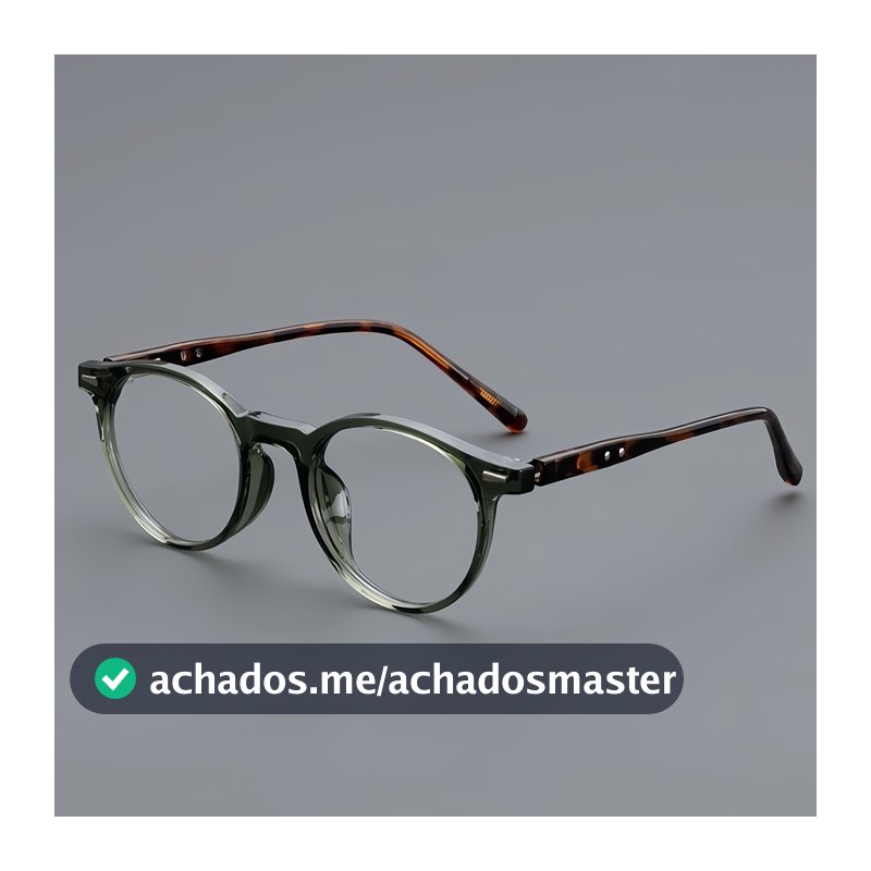 Óculos De Armação Redonda Vintage , Lente Transparente , Unissex , Retrô , Moda , Presente Ideal