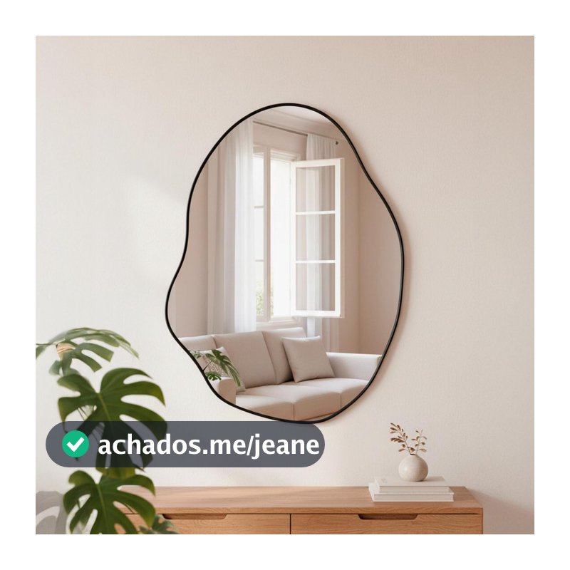 Espelho Orgânico Decorativo Espelho para Sala Quarto 110x60cm Mod. Rubi Espelho Banheiro Escritório