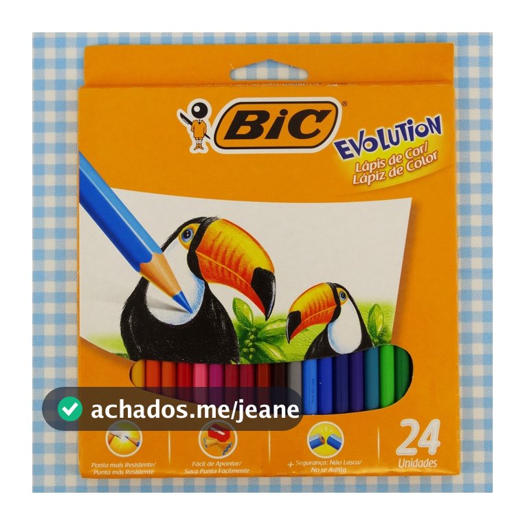 Lápis de Cor Sextavado 24 Cores Bic Evolution