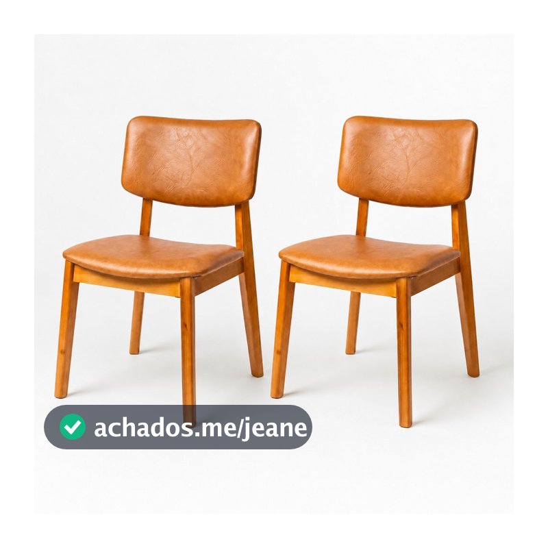 Kit 2 Cadeira de Jantar Madeira Maciça Manuela Estofada Premium Ergonomica Premium Confortável Di Franco Luxo Resistente