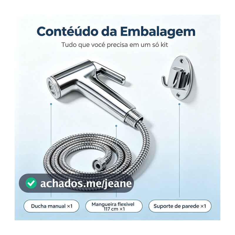 1 Pc Ducha Higiênica / Mangueira Para Banheiro Completa Luxo Inox