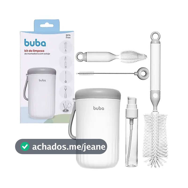 Kit Portátil Para Limpeza De Mamadeira 5 Em 1 Escova - Buba