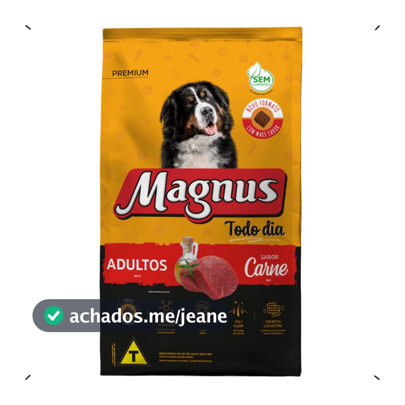RAÇÃO MAGNUS TODO DIA ADULTO RAÇA MEDIA E GRANDE 20KG