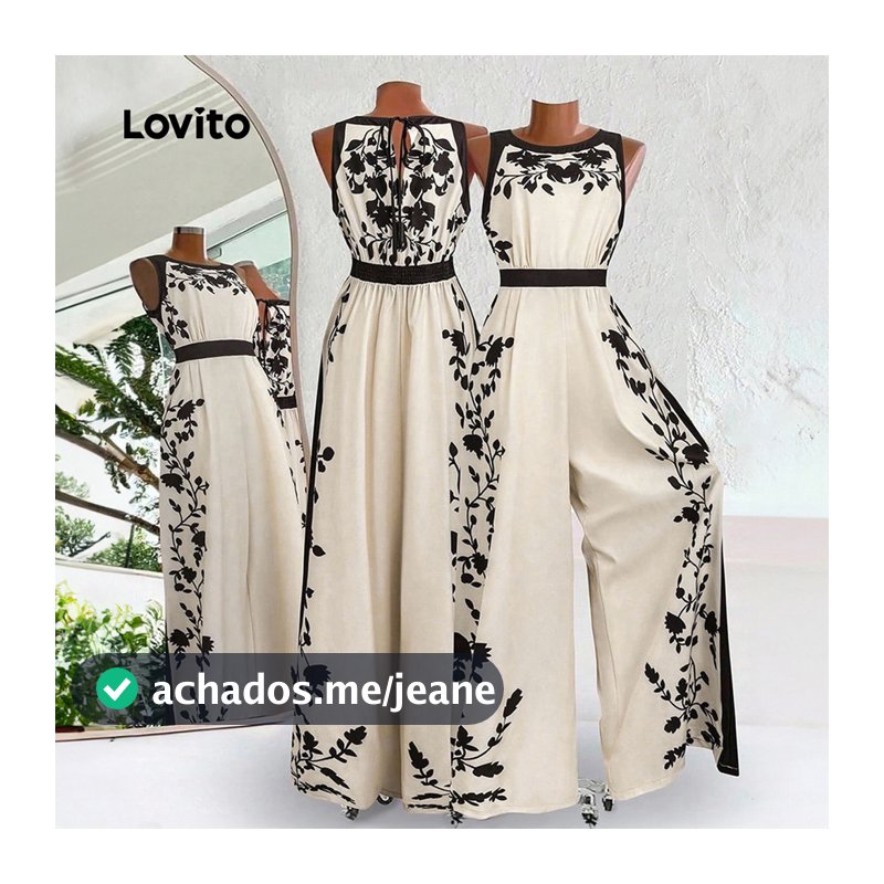Lovito Macacão Boho Feminino Primavera/Verão LK5LD204