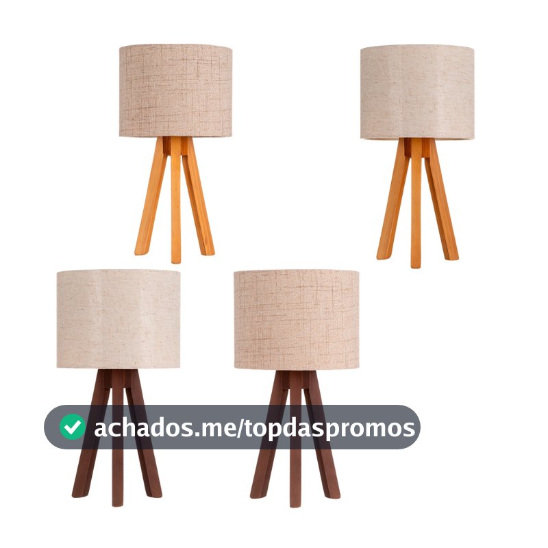 Abajur De Madeira Rustico Tripe Luminaria De Mesa Bivolt