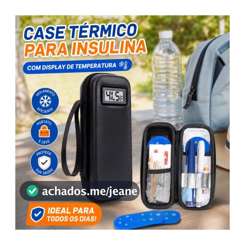 Estojo De Viagem Para Refrigerador De Insulina Com Display De Temperatura Bolsa De Resfriamento Portátil Armazenamento D