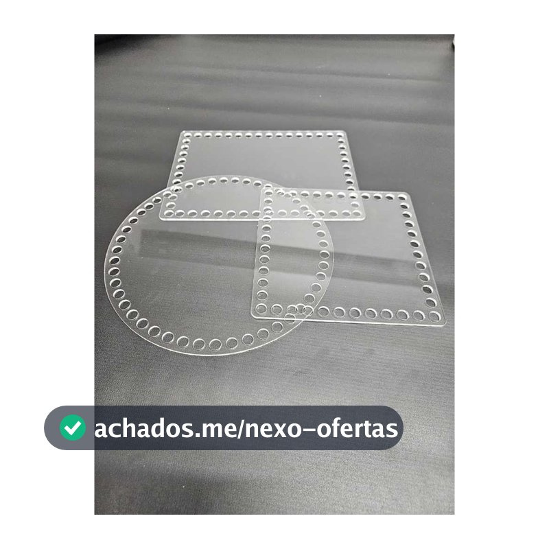 Base Acrílica Transparente Redonda Quadrada Para Crochê Artesanal Acessório Estrutura Rígida Diversas Medidas