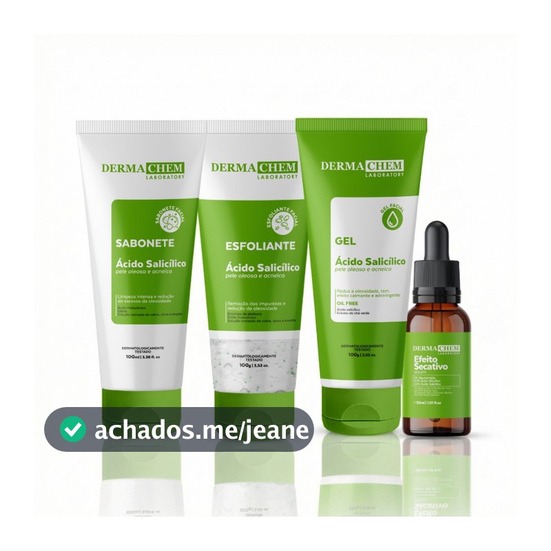 Kit Tratamento de Acne e Controle de Oleosidade Ácido Salicílico Completo com Sérum efeito Secativo