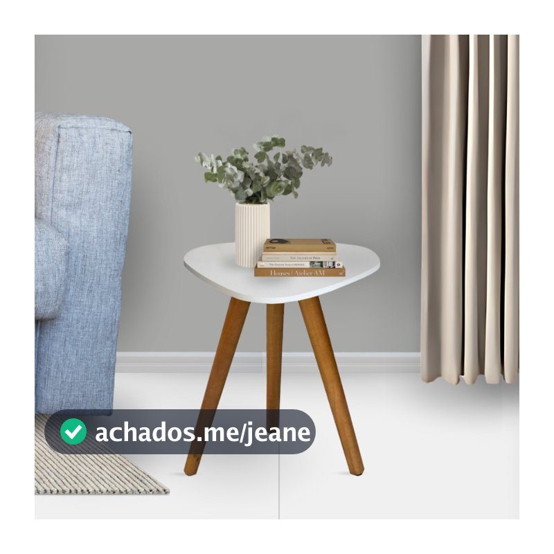 Mesa Lateral Pé Palito Decorativa Tampo Orgânico Para Interiores