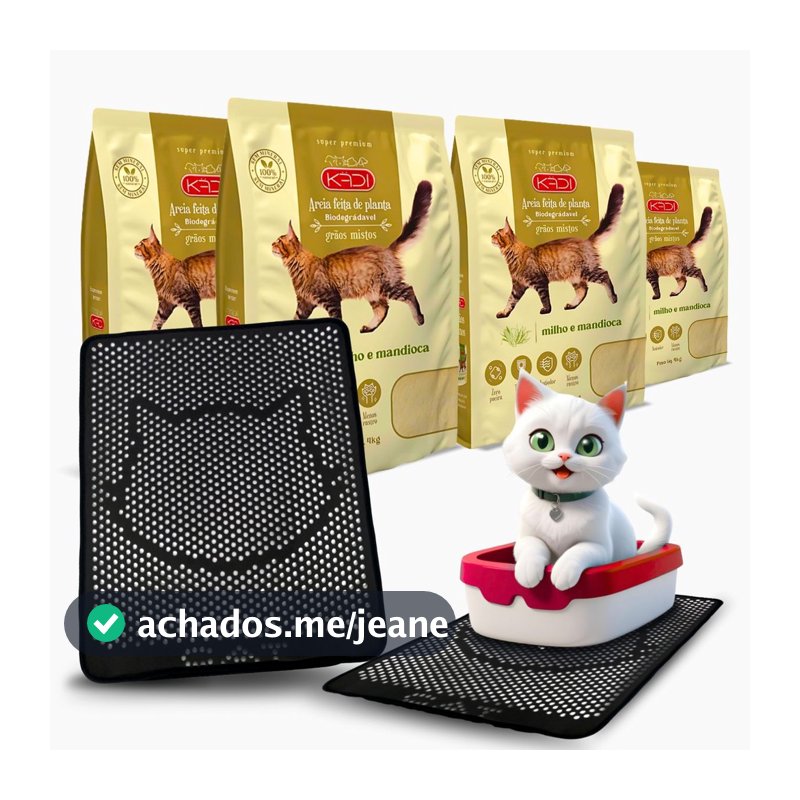 Kit 4 Areia Kadi Grãos Mistos 4Kg E Coletor de Areia Mypetone
