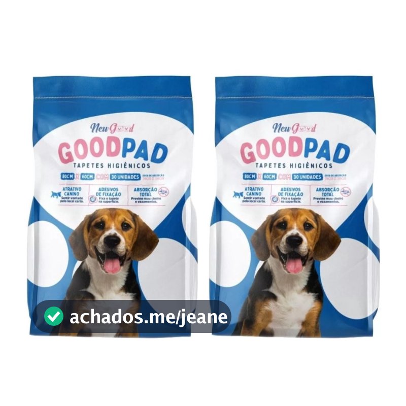 Kit 2 Pacotes 60 Uni Tapete Higienico 80x60 cm Good Pad Para Cães E Gatos Com 60 Unidades