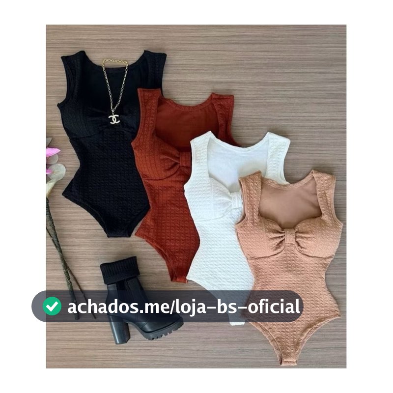 Body feminina Detalhe na Frente tejido Canelado
