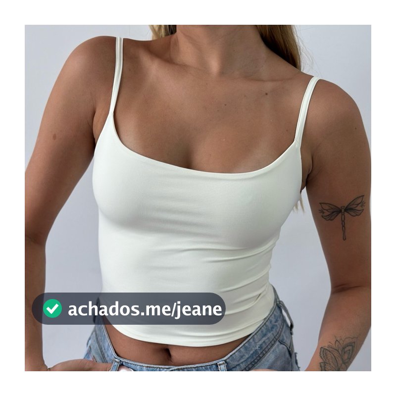Regata Básica Poliamida Efeito Silicone com Costas Meia Aberta inteiro forro duplo
