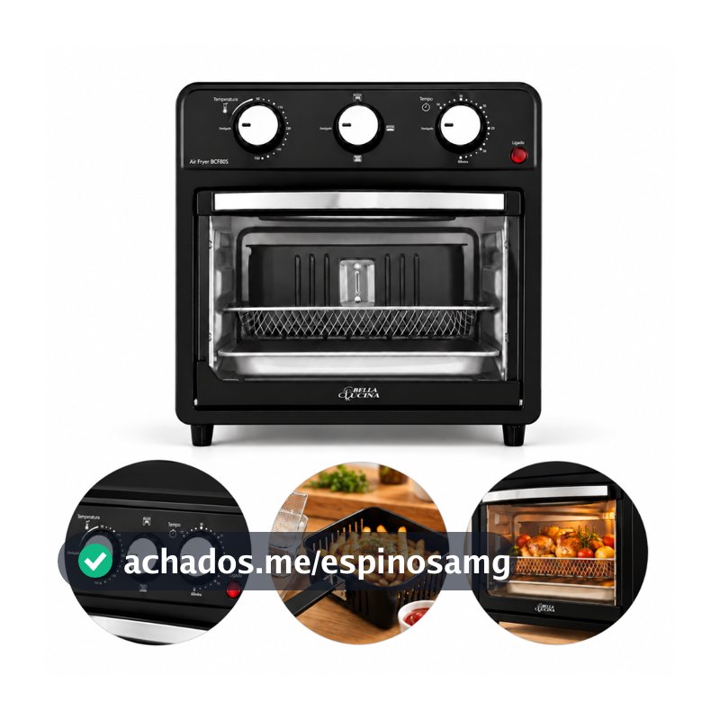 Fritadeira Air Fryer Oven Bella Cuccina BCFR05 12L 1500W 220V com Cesto, Grelhas e Controle
