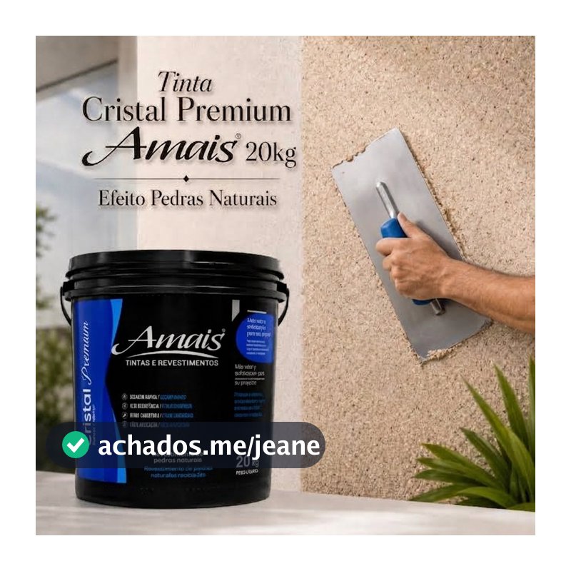 Tinta Revestimento Cristal Premium Amais 20kg - Efeito Pedras Naturais Interno e Externo Parede