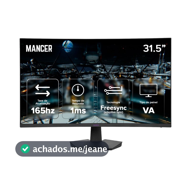 Monitor Gamer Mancer Valak UZ3, 31.5 Pol, VA, Curvo, FHD, 1ms, 165Hz, HDMI/DP, MCR-VLKUZ3-BL01