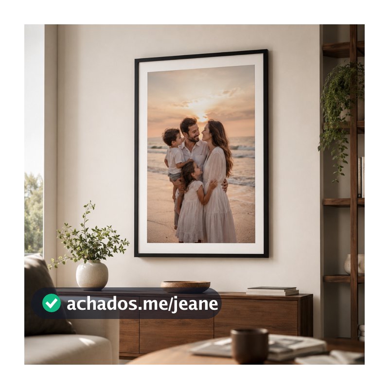 Quadro Personalizado Com Sua Foto 120X80cm Com Moldura Com ou Sem Vidro Sala Quarto Hall Escritório