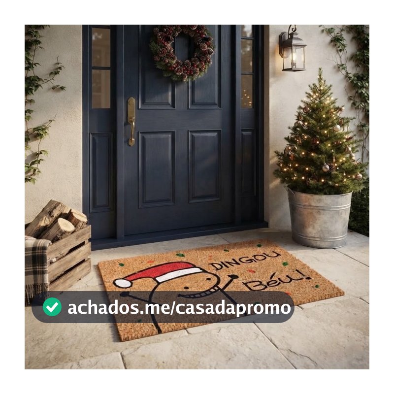 Capacho Natalino Papai Noel Decoração de Natal Porta de Entrada Antiderrapante Diversos Tamanhos