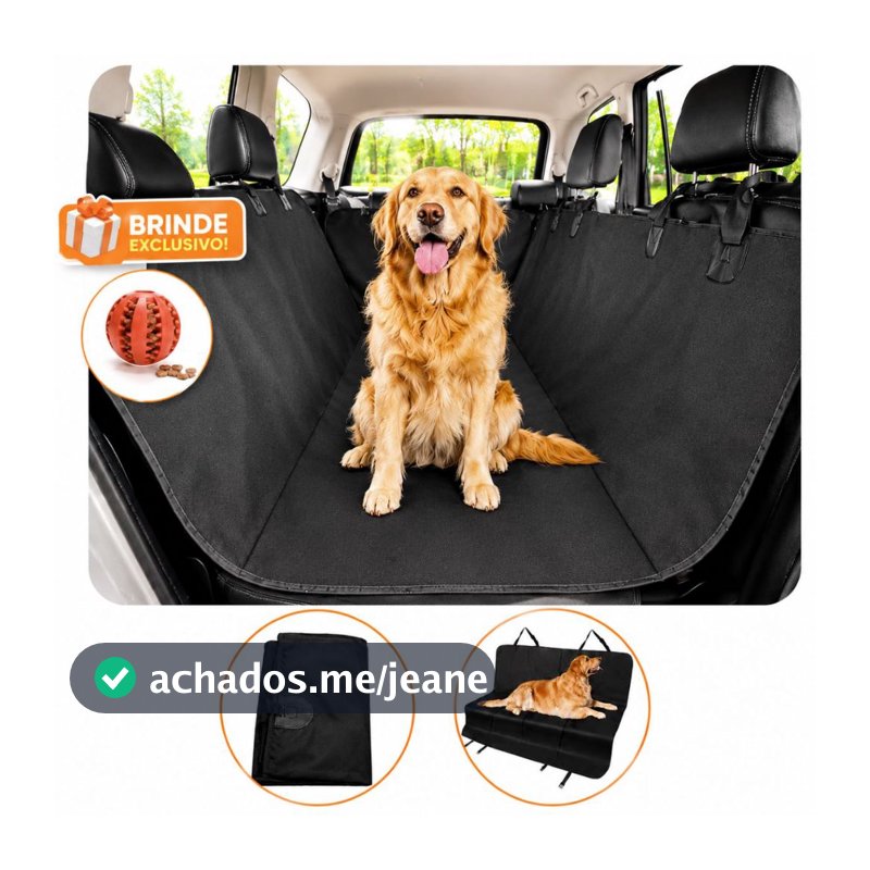 Capa Protetora Pet Banco Traseiro Carro Impermeável Cachorro Cães Gato Nylon 135x125cm