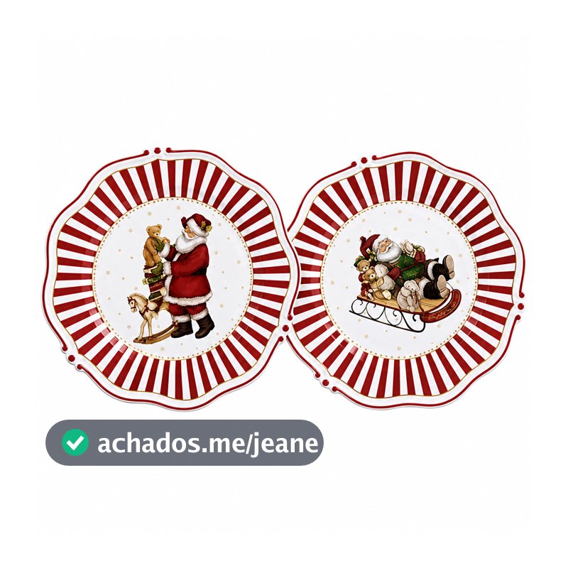 Prato De Sobremesa Filete Christmas Charm 21cm - Scalla