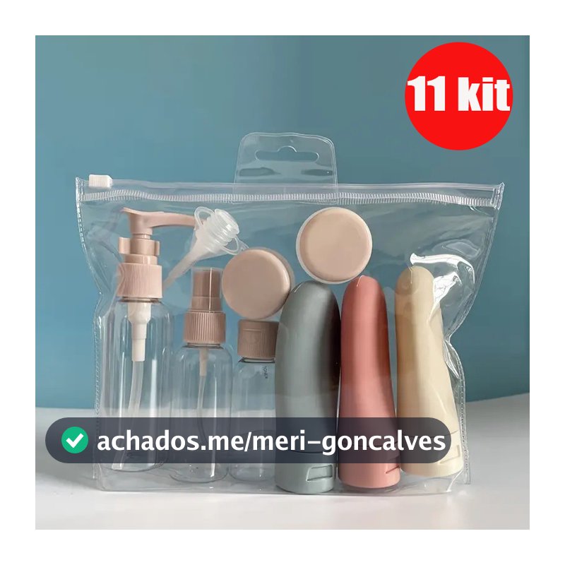 Kit 11 De Frascos Para Viagem Conjunto Multifuncional Peças Creme Cosméticos Viagem -S1