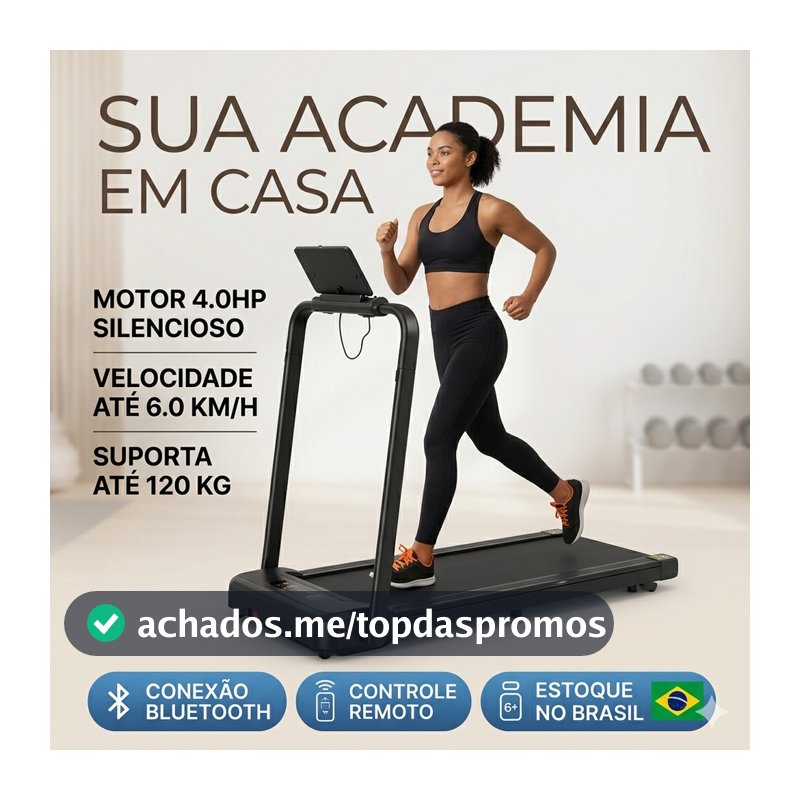 Esteira Eletrica Residencial Dobravel Caminhada Corrida 4.0HP Silenciosa 120kg Academia Em Casa Fitness Emagrecedor