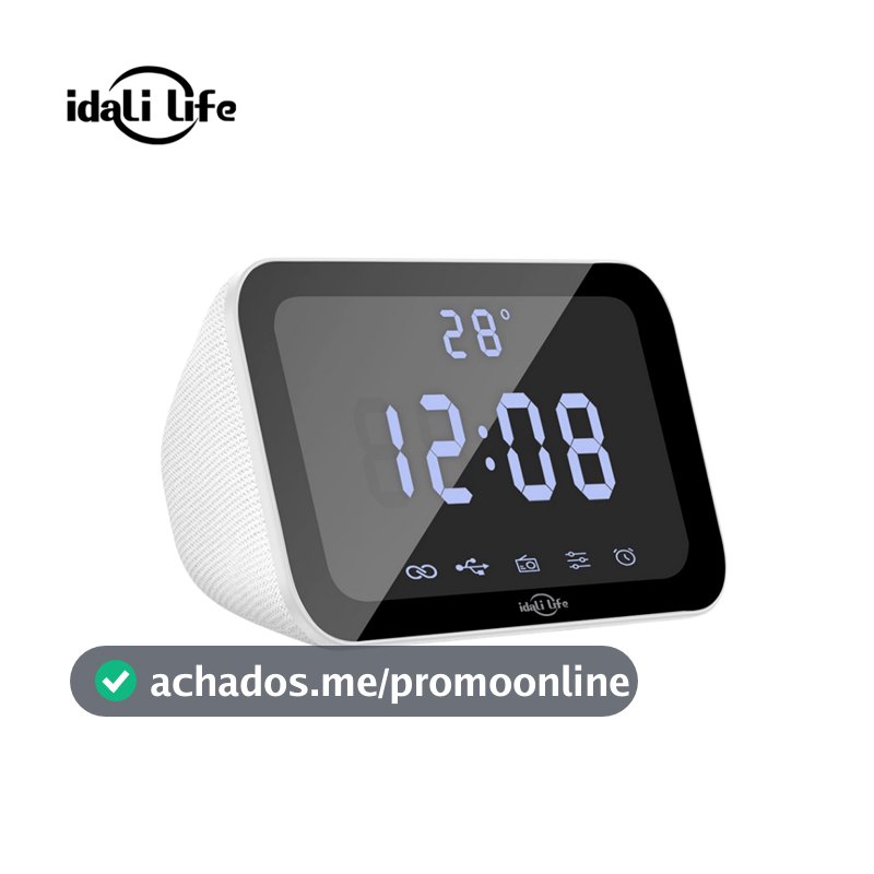 Caixa de Som Bluetooth IDALI LIFE 15W Relógio Digital Despertador LED Temperatura USB